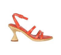 Paloma Barceló - Sandale en cuir avec talon haut tissé - Femme - Chaussures - Orange - Taille: 40 EU