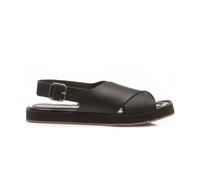 Paloma Barceló - Sandale en cuir noir avec semelle en caoutchouc - Femme - Chaussures - Noir - Taille: 36 EU
