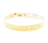 Paloma Bijoux Bracelet Jonc Message Femme Acier Chirurgical 316L - A Smile is The Best Make up Any Girl Can Have (Finition Plaqué Or Jaune)