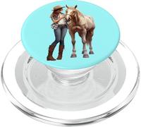 Palomino Cheval et Cowgirl Western Poney Equestre Country PopSockets PopGrip pour MagSafe