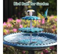 PALONE-Bain d'oiseaux à 3 niveaux avec pompe solaire,fontaine solaire bricolage,poignées amovibles pour bain d'oiseaux,décoration de jardin,mangeoire à oiseaux extérieure,3.5W