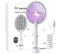 PALONE Electric Insect Racket 4000V, Rechargeable USB with Charging Base, Kills Mosquitoes & Flying Insects, Indoor & Outdoor