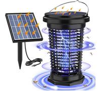 PALONE Lampe Anti-Insecte Solaire 2-en-1 (Insecticide Électrique + Éclairage UV) - 4500V, Recharge USB-C, IPX4
