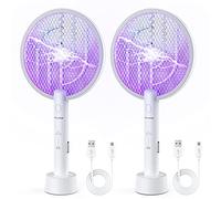PALONE 2 PCS Raquette Anti Moustiques Tapette Deux en Un Electrique USB, Utilisée pour Tuer Atres Insectes Volants, Postuler à Intérieur et Extérieur