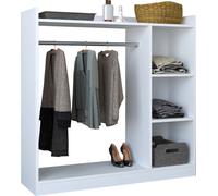 Palosa armoire de rangement étagère avec barre de suspension 3 tablettes blanc.