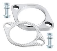 PALOZO Kit de connexion de bride d'échappement en acier inoxydable, 2 boulons de 76 mm, bride d'échappement et joint d'étanchéité avec boulons et écrous