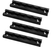 PALOZO Lot de 4 rails en L en aluminium anodisé noir pour sécuriser les motos, VTT, motos tout-terrain, tracteurs utilitaires et plus encore, utilisation sur camionnettes, camionnettes ou remorques