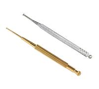 Palpeur Double Sonde Pour l'acupuncture et l'acupression, Acupuncture Oreille Acupuncture Pen, Outils de R¨¦flexologie Faciale (Dien Chan) Stylo Lot de 2 (Silver + gold)