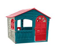 Palplay Maisonnette Enfant Plastique - 140x111x115 cm - 2 Portes et 2 Fenêtres Ouvrantes - Résistante UV - Intérieur et Extérieur - Dès 18 Mois