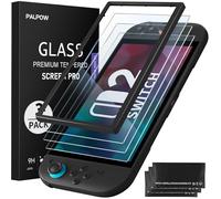 PALPOW Lot de 3 Protection D'écran pour Nintendo Switch 2,Avec Cadre d'Alignement,Verre anti-lumière bleue dureté 9H,Film de protection HD à couverture complète,Dureté 9H résistant aux rayures