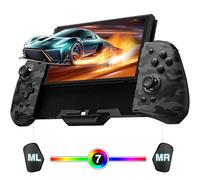 PALPOW Switch contrôleur à main, compatible Switch/OLED, Luminpad interrupteur ergonomique, contrôleur à main tout-en-un, RGB/Turbo/Mapped - Camouflage Noir