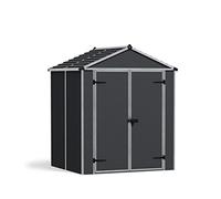 Palram - Abri de Jardin Canopia Rubicon - Gris (6 x 5) | Petit kit de bricolage en plastique durable à double paroi en polycarbonate résistant aux UV, cadre en aluminium