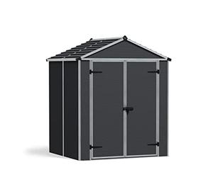 Palram - Abri de Jardin Canopia Rubicon - Gris (6 x 5) | Petit kit de bricolage en plastique durable à double paroi en polycarbonate résistant aux UV, cadre en aluminium