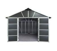 Abri de jardin Yukon polycarbonate gris foncé surface totale 13,1m² avec plancher