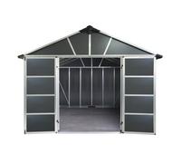 Abri de jardin Yukon polycarbonate gris foncé surface totale 9m² avec plancher