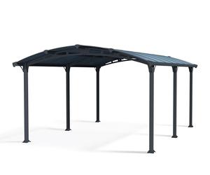 Palram Arcadia Carport 5000 Aluminium et Polycarbonate Abri de Voiture Gris, 18 m²