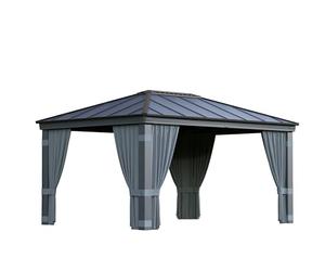 Palram - Canopia Ensemble de Rideaux de 1,8 x 4,9 m pour tonnelle Dallas 12x16, Rideaux pour intimité et Protection Contre Les intempéries, Circulation d'air réglable, Installation Facile à Faire