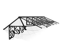 Palram - Canopia Lily Auvent de 4,2 m x 0,9 m en polycarbonate, aluminium et acier galvanisé, auvent de 421,6 cm de long pour fenêtre, porte, patio, jardin, porche, terrasse et extérieur en noir et