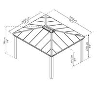 Palram - Canopia Pavillon aluminium Dallas 4300 Gris 364x426x296 cm