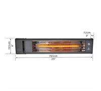 palram - chauffage infrarouge extérieur 1800w noir - 705782