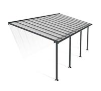 Palram Olympia Pergola Adossée Aluminium Et Polycarbonate, pour Couvrir Une Terrasse Toute L’année - Garantie 12 Ans (21,8m², Gris)