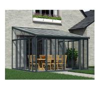Pergola fermée 15.6m² gris anthracite 703991