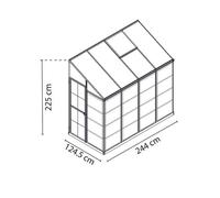 Canopia by Palram serre de jardin Lean To 3m² (argent) Cadre en aluminium, Panneaux en Polycarbonate, Résistant aux UV