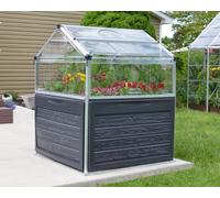 palram serre de jardin carré potager 1.4m² argent 701808 plant inn