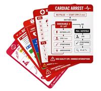 PALS Lot de 5 cartes de poche de référence rapide, double face, revêtement imperméable, cartes flash pédiatriques avancées pour infirmières, ambulanciers et étudiants en médecine