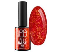 PALU - Base Hybride Colorée 2-en-1 pour Ongles - Nail Art - Semi-Transparente, Consistance Moyenne, Application Facile, Tenue Jusqu’à 3 Semaines, UV/LED - 11 g - Jelly Base Red