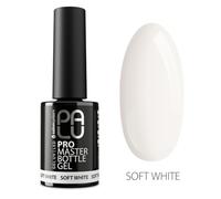 PALU - Gel Constructeur Coloré 2-en-1 pour Ongles - Gel UV/LED en Flacon avec Pinceau - Consistance Moyenne, Auto-nivelant, Formule One Phase - PRO MASTER BOTTLE GEL 11g Soft White
