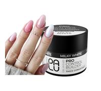 PALU - Gel Constructeur pour Ongles - Gel UV/LED - Nail Art - Thixotropique, 3-Phases, Dur, Pour Extension d’Ongles - Squelette Renforcé - Pro Control Builder Gel 45g Milky White