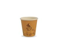 Palucart Lot de 500 verres en papier pour café 90 ml, couleur Havane graphique tasse et grain de café (3 oz) verres biodégradables en carton