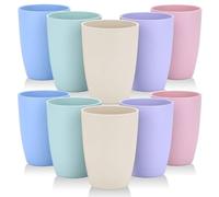 PALUDO 10 Pièces Couleur Gobelets en Plastique Réutilisables - 350ml Verre Plastique Reutilisable Durable - Tasse Plastique Verre Durable - 5 Couleurs