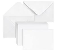 PALUDO 100 Pièces Enveloppes en Papier Kraft Vintage Blanc - 130 g/m² Collage Humide Rabat Pointu 13,5 x 18,5 cm, Recyclées pour Cartes de Vœux Anniversaire Invitations