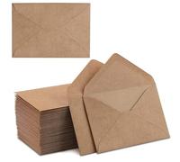 PALUDO Lot de 100 enveloppes en papier kraft - 130 g/m² - 13,5 x 18,5 cm - Fermeture humide - Rabat pointu - Enveloppes recyclées pour cartes de vœux, cartes d'anniversaire, invitations - Marron
