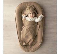 PaLulli Cocon pour bébé en 100% Coton Mousseline Premium, nid Douillet 100x60cm avec Rabat à Fermeture Velcro, Matelas à Langer, lit Douillet, Cocon pour lit de bébé - bébés et Nourrissons (Marron)