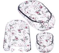 PaLulli, Ensemble d'équipement bébé, nid Douillet avec Accessoires, Pratique, Doux, 100% Double Face, Coton et Velours, hypoallergénique, nid bébé 100x55cm,