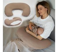 PaLulli® Mousseline Housse de Coussin d'allaitement 100% Coton Mousseline - Coussin d'allaitement pour bébé, Ecouter bébé, Coussin d'allaitement Respirant & Lavable (Marron)