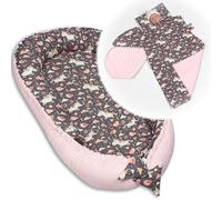 PaLulli Nid de bébé, Ensemble 5 pièces, Haute qualité, 90 x 50 cm, avec Couverture Douillette, Oreiller et Insert Amovible, Coton, Oeko-Tex-Standard 100 (Poney)