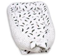 PaLulli Nid de bébé XXL - 120 x 60 cm - Cocon de bébé - Double Face - 100% Coton - pour lit de bébé, lit de Voyage pour bébé et Nourrisson (Plumes)