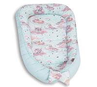 PaLulli Nid de bébé XXL - 120 x 60 cm - Cocon de bébé - Double Face - 100% Coton - pour lit de bébé, lit de Voyage pour bébé et Nourrisson (Pony Mint)