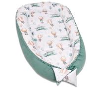 PALULLI nid douillet 2 faces nid bébé nid bébé nid nid voyage lit de voyage matelas à langer lit doudou, cocon cocon pour lit bébé - bébés et nourrissons, 100% coton OEKO TEX (Ballons verts)