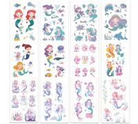 Palumma 12PCS Temporary Tattoo Stickers Set Fun Themed Body Art for Parties Costumes Creative Play Safe Waterproof Fake Tattoos for Dress Up Decoration butterfly (mermaid)