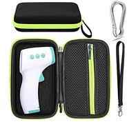Palumma Étui de rangement universel pour thermomètre, mini thermomètre auriculaire portable en EVA rigide avec poche en maille pour le rangement à la maison et les voyages (noir)