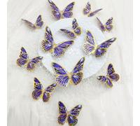 Palumma Lot de 12 autocollants muraux 3D en forme de papillon violet - 2 tailles - Décorations de fête sur le thème des papillons - Décorations de fête sur le thème des papillons pour anniversaire,