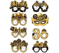 PALUMMA Lot de 8 lunettes drôles « Happy Birthday » - Décorations d'anniversaire pour homme - Lunettes d'anniversaire pour adultes - Accessoires photo