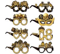 PALUMMA Lot de 8 lunettes drôles « Happy Birthday » - Décorations d'anniversaire pour homme - Lunettes d'anniversaire pour adultes - Accessoires photo