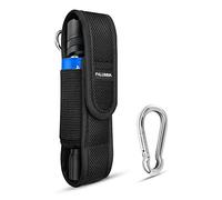 PALUMMA Pochette en nylon pour lampe de poche avec mousqueton, ajustement flexible, support de ceinture pour la plupart des marques jusqu'à 17,8 cm, noir