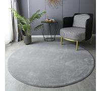 PALVIT Grand tapis rond à poils longs doux et moelleux pour salon, cuisine, chambre à coucher, chevet avec revers antidérapant, lavable en machine - 160 x 160 cm
